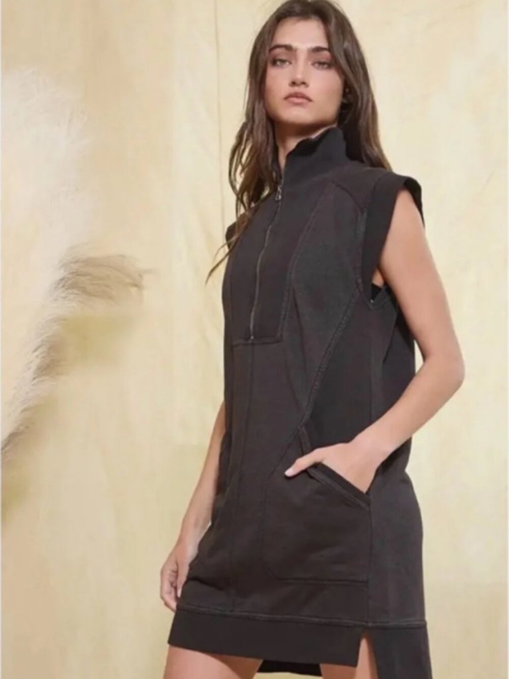 Daily Practice By Anthropologie Meru Zip Front Mini Dress; Size M; EUC - Picture 2 of 10